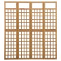 Biombo/Enrejado de 4 paneles madera maciza de abeto 161x180 cm
