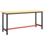 Estructura banco de trabajo metal negro y rojo mate 170x50x79cm