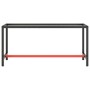 Estructura banco de trabajo metal negro y rojo mate 170x50x79cm