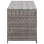 Caja de almacenaje de jardín ratán sintético gris 120x50x60 cm