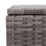 Caja de almacenaje de jardín ratán sintético gris 120x50x60 cm