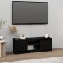 Mueble de TV con puerta negro 102x30x36 cm