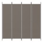 Biombo divisor de 4 paneles de tela gris antracita 698x180 cm
