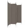 Biombo divisor de 4 paneles de tela gris antracita 698x180 cm