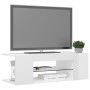 Mueble de TV con luces LED blanco brillante 90x39x30 cm
