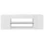 Mueble de TV con luces LED blanco brillante 90x39x30 cm