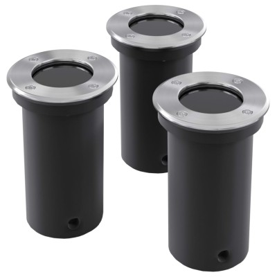 Focos LED empotrables de suelo de jardín redondos 3 uds