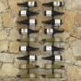 Botelleros de pared para 18 botellas 2 unidades hierro negro