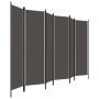 Biombo divisor de 6 paneles gris antracita 300x180 cm