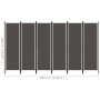 Biombo divisor de 6 paneles gris antracita 300x180 cm
