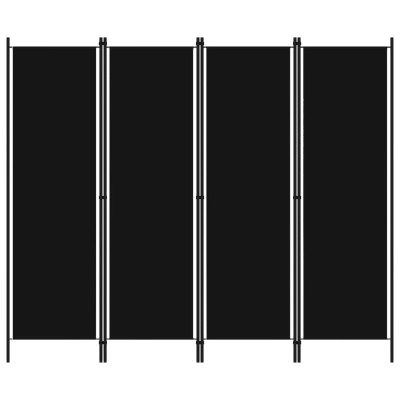 Biombo divisor de 4 paneles negro 200x180 cm