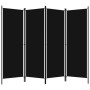 Biombo divisor de 4 paneles negro 200x180 cm