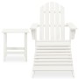 Silla con otomana y mesa jardín Adirondack macizo abeto blanco