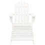 Silla con otomana y mesa jardín Adirondack macizo abeto blanco