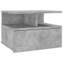 Mesita de noche flotante 2 uds madera gris hormigón 40x31x27 cm