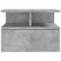 Mesita de noche flotante 2 uds madera gris hormigón 40x31x27 cm