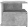 Mesita de noche flotante 2 uds madera gris hormigón 40x31x27 cm