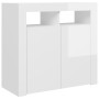 Aparador con luces LED blanco brillante 80x35x75 cm