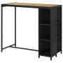 Mesa bar estante almacenaje 120x60x110 cm ratán sintético negro