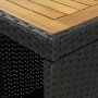 Mesa bar estante almacenaje 120x60x110 cm ratán sintético negro