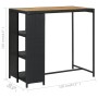 Mesa bar estante almacenaje 120x60x110 cm ratán sintético negro