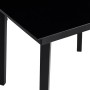 Mesa de comedor de jardín acero y vidrio negra 80x80x74 cm