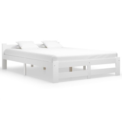 Estructura de cama sin colchón madera de pino blanco 120x200 cm