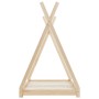Estructura de cama infantil de madera maciza de pino 80x160 cm