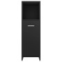 Armario de baño madera contrachapada negro 30x30x95 cm