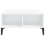 Mesa de centro madera contrachapada blanco brillo 60x60x30 cm
