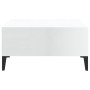 Mesa de centro madera contrachapada blanco brillo 60x60x30 cm