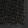 Alfombra de entrada rectangular de nudo 90x150 cm negra
