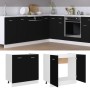 Armario inferior fregadero contrachapada negro 80x46x81,5cm