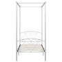 Estructura cama con dosel sin colchón metal blanco 120x200 cm
