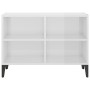 Mueble de TV con patas de metal blanco brillante 69,5x30x50 cm