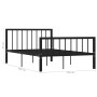 Estructura de cama sin colchón metal negro 120x200 cm
