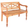 Banco Batavia de madera maciza de caoba marrón 98 cm
