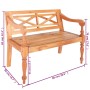 Banco Batavia de madera maciza de caoba marrón 98 cm
