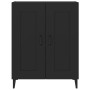 Aparador de madera contrachapada negro 69,5x34x90 cm