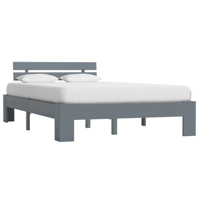Estructura de cama sin colchón madera de pino gris 140x200 cm