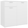 Aparador de madera contrachapada blanco 80x36x75 cm