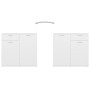 Aparador de madera contrachapada blanco 80x36x75 cm