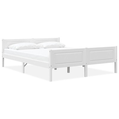 Estructura de cama sin colchón madera de pino blanco 160x200 cm