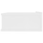 Mesita de noche flotante madera contrachapada blanco 40x30x15cm