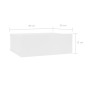 Mesita de noche flotante madera contrachapada blanco 40x30x15cm