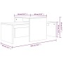 Set mesas centro madera contrachapada roble ahumado 100x48x40cm
