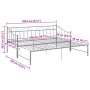 Estructura sofá cama extraíble sin colchón metal gris 90x200 cm