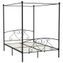 Estructura cama con dosel sin colchón metal negro 160x200 cm
