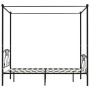 Estructura cama con dosel sin colchón metal negro 160x200 cm