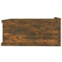 Mesita de noche flotante madera roble ahumado 40x30x15 cm